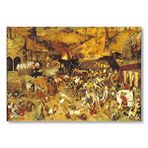 Cakatablo Kahverengi Köy Boyama Pieter Bruegel Mdf Ahşap Tablo