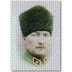 Cakatablo Kalpaklı Atatürk Portresi Renkli Görsel 1000 Parça Puzzle Yapboz MDF Ahşap