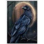 Cakatablo Karga ve Ay Tutulması Dijital Çizim 1000 Parça Puzzle Yapboz MDF Ahşap