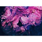 Cakatablo Karışan Pembe Lacivert Dalgalı Desenler 1000 Parça Puzzle Yapboz MDF Ahşap