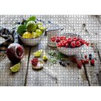 Cakatablo Kasede Ahududu Kızılcık Limon Lime ve Reçel Kavanozu 1000 Parça Puzzle Yapboz MDF Ahşap