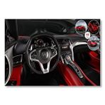 Cakatablo Kırmızı Acura Nsx Kokpit Mdf Ahşap Tablo