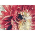 Cakatablo Kırmızı Çiçekten Polen Toplayan Arı 1000 Parça Puzzle Yapboz MDF Ahşap