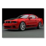 Cakatablo Kırmızı Ford Mustang 2010 Mdf Ahşap Tablo