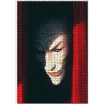Cakatablo Kırmızı Perdeler Arasındaki Ürkütücü Beyaz Maske 1000 Parça Puzzle Yapboz MDF Ahşap