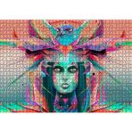 Cakatablo Kız ve Şahin Dijital Sanat 1000 Parça Puzzle