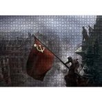Cakatablo Kızıl Zeminde Sarı Orak Çekiç Bayrak 1000 Parça Puzzle Yapboz MDF Ahşap