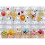 Cakatablo Kornetlerde Mevveli Dondurmalar Beyaz Zemin 1000 Parça Puzzle Yapboz MDF Ahşap