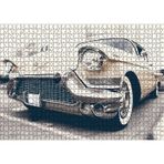 Cakatablo Krem Rengi Chevrolet Klasik Araba 1000 Parça Puzzle Yapboz MDF Ahşap