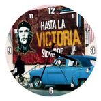 Cakatablo Küba'da Che Guevara Duvar Boyama ve Mavi Klasik Araba Duvar Saati