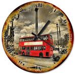 Cakatablo Londra Otobüs Dekoratif Duvar Saati