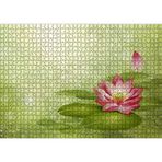 Cakatablo Lotus Çiçeği Ve Yeşil Zemin 1000 Parça Puzzle Yapboz MDF Ahşap