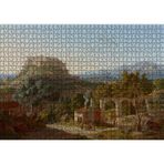 Cakatablo Massa Di Carrara Kalesi 1000 Parça Puzzle Yapboz MDF Ahşap
