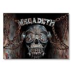 Cakatablo Megadeth Deri Maskeli Kuru Kafa Mdf Ahşap Tablo