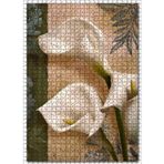 Cakatablo Mektup Beyaz Çiçek Görseli 1000 Parça Puzzle Yapboz MDF Ahşap