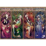 Cakatablo Mevsimler Ve Kadın Çiçek Görselleri 1000 Parça Puzzle Yapboz MDF Ahşap