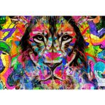 Cakatablo Modern Sanat Rekli Boyama Aslan Figür 120 Parça Puzzle Yapboz MDF Ahşap