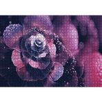Cakatablo Mor ve Beyaz Soyut Çiçek Görseli 1000 Parça Puzzle
