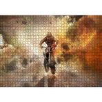 Cakatablo Motokros, Helikopterler ve Kızıl Dumanlar 1000 Parça Puzzle Yapboz MDF Ahşap
