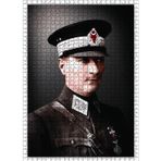 Cakatablo Mustafa Kemal Atatürk Askeri Üniforma 1000 Parça Puzzle Yapboz MDF Ahşap