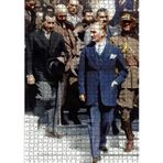 Cakatablo Mustafa Kemal Atatürk Beraberindeki Heyet 1000 Parça Puzzle Yapboz MDF Ahşap