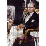 Cakatablo Mustafa Kemal Atatürk Kahve İçerken 1000 Parça Puzzle Yapboz MDF Ahşap