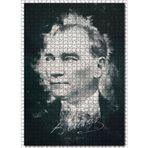 Cakatablo Mustafa Kemal Atatürk Portresi Ve İmzası Görseli 1000 Parça Puzzle Yapboz MDF Ahşap