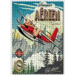 Cakatablo Nostaljik Yolcu Uçağı Afişi Görseli 1000 Parça Puzzle Yapboz MDF Ahşap