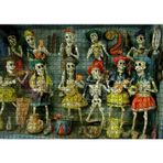 Cakatablo Ölü Gelin ve Arkasında Kurukafa Desenleri 1000 Parça Puzzle Yapboz MDF Ahşap, P17015-1000