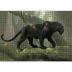 Cakatablo Orman Ve Kara Panter Görseli 1000 Parça Puzzle Yapboz MDF Ahşap