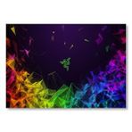 Cakatablo Razer Blade Siyah Zemin Renkli Abstrakt Geometrik Şekiller Mdf Ahşap Tablo