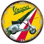Cakatablo Renkli Yolda Vespa Retro Duvar Saati