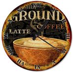 Cakatablo retro Coffee Latte Kahve Fincanı Akarlı Duvar Saati