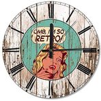 Cakatablo Retro Kadın Ahşap Duvar Saati