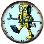 Cakatablo Retro Oyuncak Robot Baskılı Duvar Saati