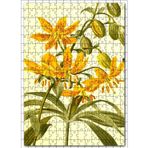 Cakatablo Retro Sarı Çiçek Şekilli Görsel 255 Parça Puzzle Yapboz MDF Ahşap