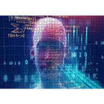 Cakatablo Robotik Kadın Yüzü Silüet ve Dijital Semboller 1000 Parça Puzzle Yapboz MDF Ahşap, P17897-1000