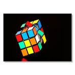 Cakatablo Rubik Küpü Siyah Zemin Mdf Ahşap Tablo