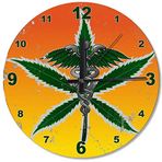Cakatablo Sağlıklı Marijuana Ahşap Duvar Saati