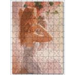 Cakatablo Sarı Gelin Vazo Çiçek Yağlı Boya Resmi 120 Parça Puzzle Yapboz MDF Ahşap