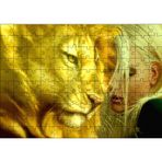 Cakatablo Sarı Saçlı Kız ve Aslan 120 Parça Puzzle