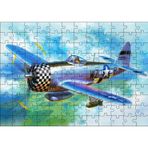 Cakatablo Savaş Uçağı Tuval 120 Parça Puzzle Yapboz MDF Ahşap