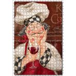 Cakatablo Şefin Aşkı ve Şarap İkramı Görseli 500 Parça Puzzle Yapboz MDF Ahşap