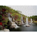 Cakatablo Şelale Fıskiyeler Ağaçlar ve Açelyalar 1000 Parça Puzzle Yapboz MDF Ahşap, P17941-1000