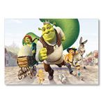 Cakatablo Shrek Karakterleri Çizgi Film Taç Bebek Arabası Kurabiye Mdf Ahşap Tablo