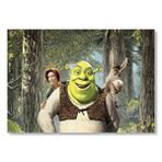 Cakatablo Shrek Shrek Orman Prenses Eşek Gülümsüyor Görseli Mdf Ahşap Tablo