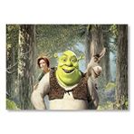 Cakatablo Shrek Ve Fiona Prens Eşek Görseli Mdf Ahşap Tablo