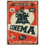 Cakatablo Sinema Reklamı Retro Tablo 1000 Parça Puzzle Yapboz MDF Ahşap