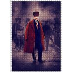Cakatablo Siyah Beyaz Cephede Renkli Atatürk 1000 Parça Puzzle Yapboz MDF Ahşap