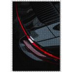 Cakatablo Siyah Porsche Spor Araba Arka Detay 1000 Parça Puzzle Yapboz MDF Ahşap